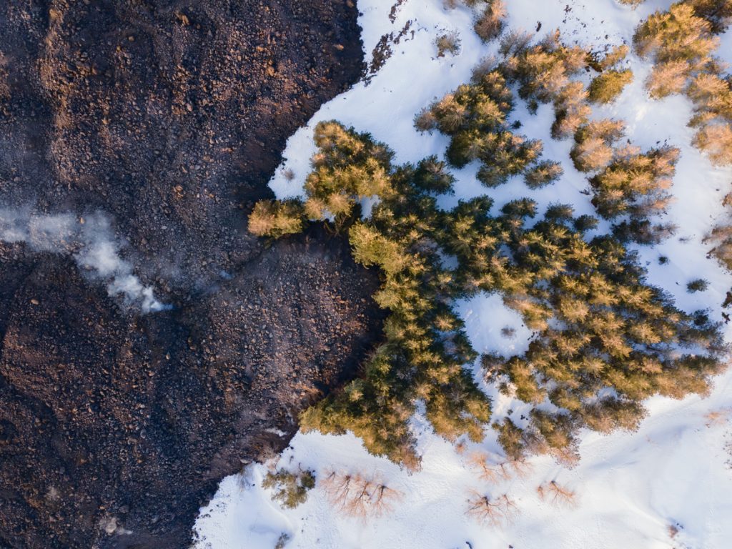 Vista aerea della colata